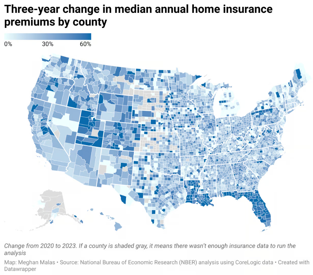 Higher Home Owner Insurance - blue map 3.4